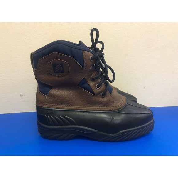 Lacrosse Men Brown/Navy Leather Duck Boots Size US 7 - Picture 3 of 12